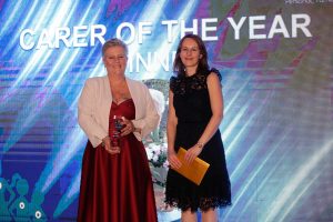 Lindsay Maclean with carer of the year Alison Morrison